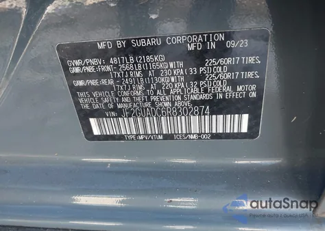 2024 Subaru Crosstrek Premium from USA, damaged, VIN JF2GUADC6R8302874